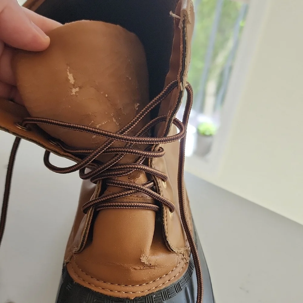 Men's Two-Tone Waterproof Lace-Up Rain & Snow Boots in Brown and Black